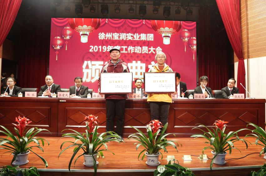新利平台客服2019年度工作动员大会---集团公司领导为先进单位和先进个人代表颁奖